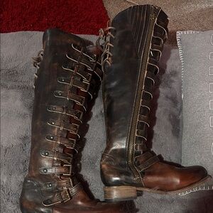 Free bird, Rylan brown knee-high Women's Brown Gladiator Boots. Size8